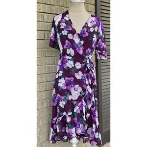 Calvin Klein Women's Floral Chiffon Short Sleeve‎ Dress